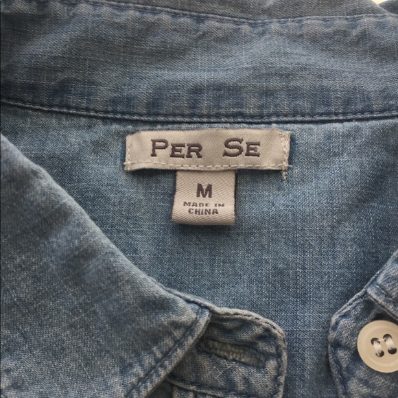 Per Se denim button down shirt - Picture 4 of 5